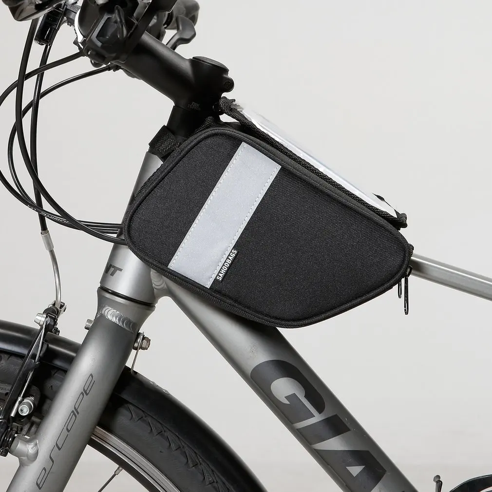 

Bicycle Bag Upper Tube Bag Double Side Bag Large Reflective Design Convenient Organizer 122005