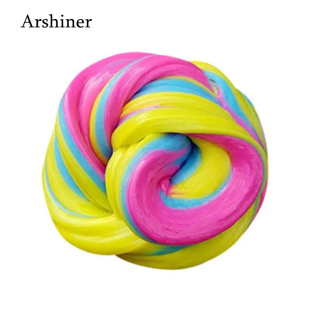 DIY Squishy kids Toy 35g Macaron Color Fluffy Slime toys With Box polymer light soft Clay Modeling Clay plasticine cloud slime