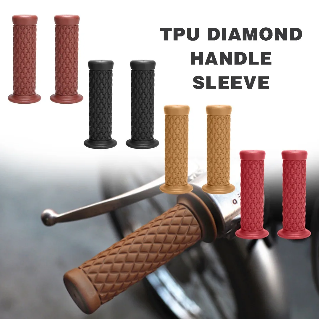 

Motorcycle Universal 7/8 22MM Cafe Racer Vintage Rubber Handlebar Hand Grips For KTM Honda Yamaha Kawasaki
