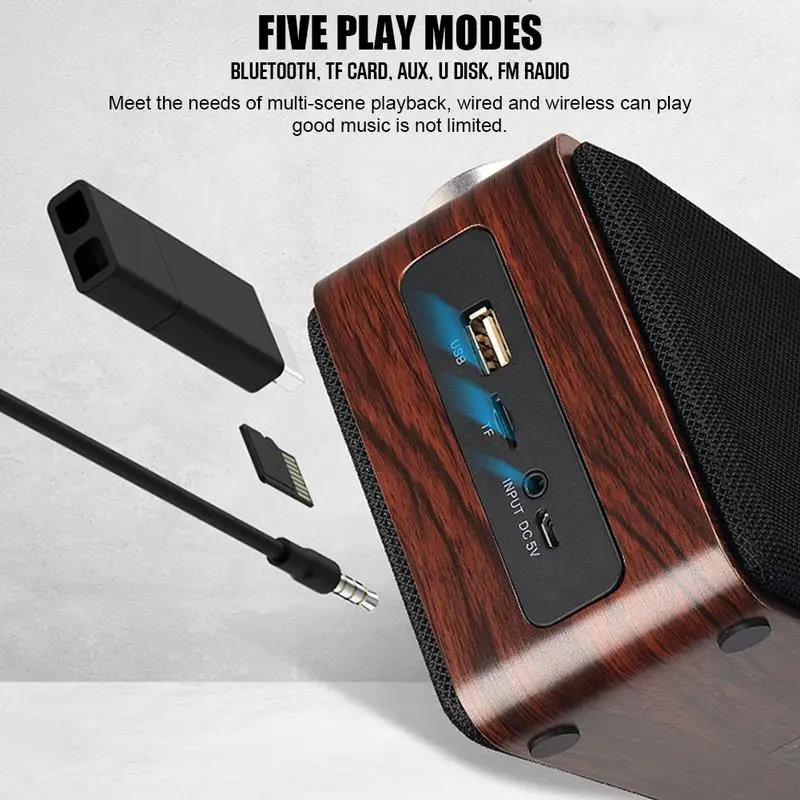 W5A портативный деревянный беспроводной динамик сабвуфер стерео Bluetooth s радио вода