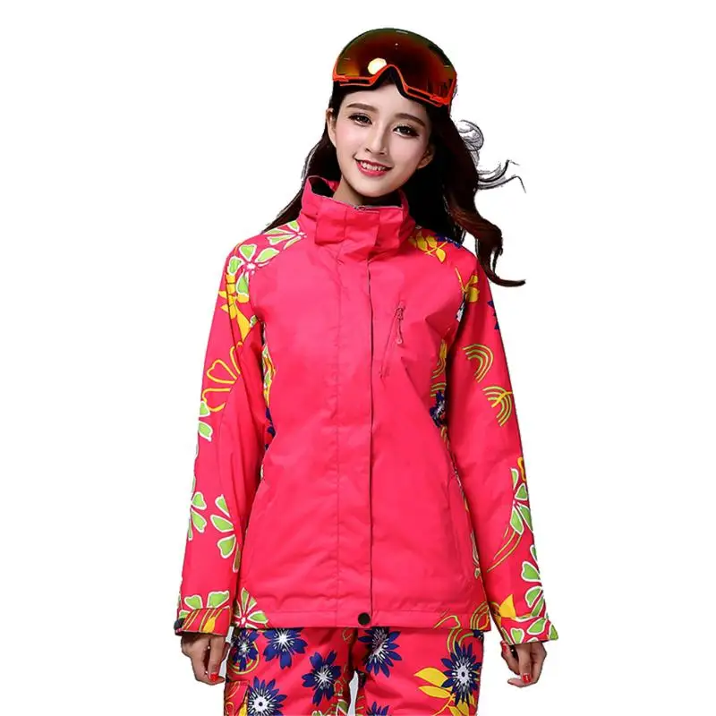 

Women 3 in 1 Dual Layer Warm Waterproof Windproof Skiing Clothes Jacket Colorful Clothes Snowboard sets