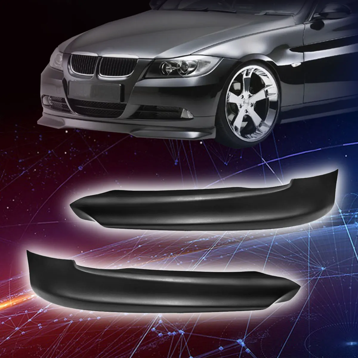 

For BMW E90 325i 335i 328i 330i 2005 2006 2007 2008 1 Pair Front Bumper Lip Spoiler Splitter High quality