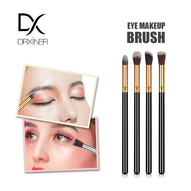 

Drxiner Makeup Brushes 4PCS Eyeshadow Brush Blending Eyebrow Make Up Brushes Synthetic Bristles Beauty Cosmetics Brush Set