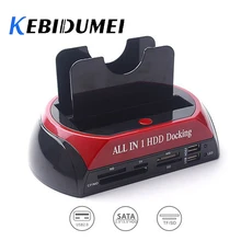 KEBIDUMEI 2,5/3,5 дюймов все в одном HDD док-станция устройство для чтения карт памяти слот для HDD SATA и кабель для жесткого диска встроенный OTB OTC