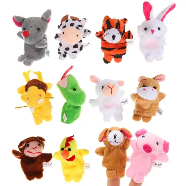 Buy 12Pcs/Set Chinese Zodiac Finger Puppets Animal Stuffed Plush Toy Soft Cloth