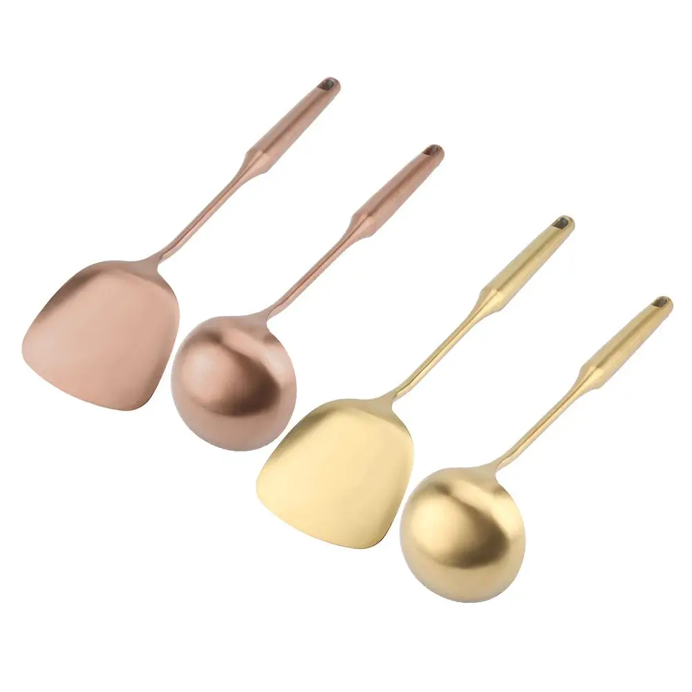 

Stainless Steel Large Soup Spoon Ladle Skimmer Colander Filter Kitchen Tool Rose Gold/Gold