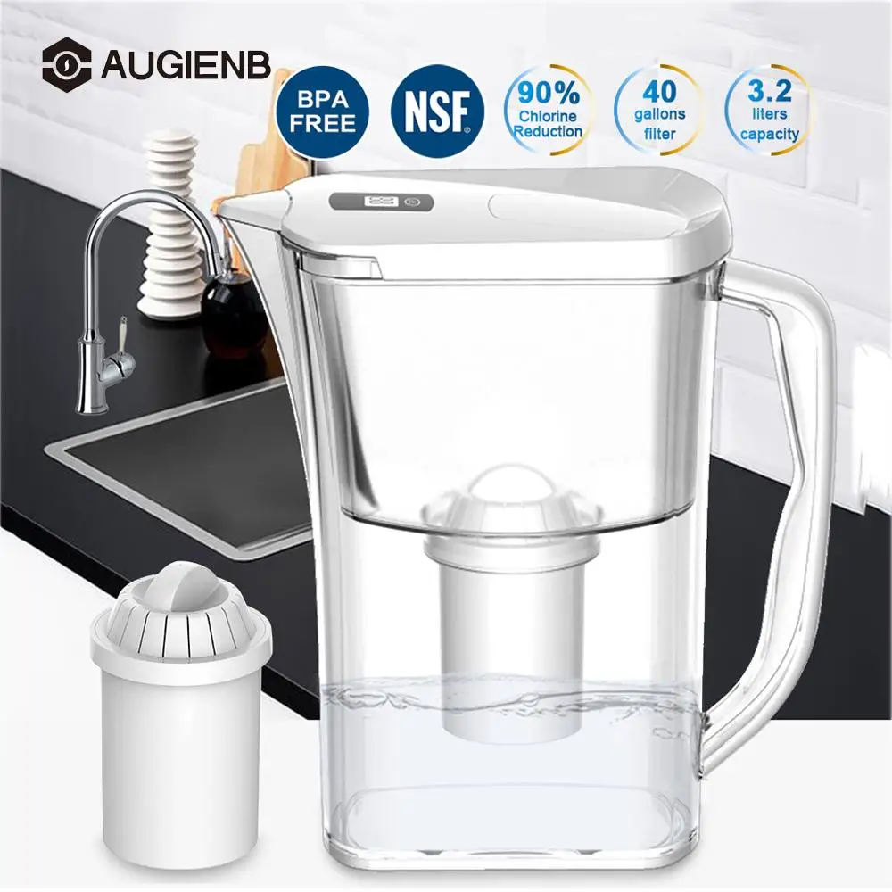 

3.2L Water Filter Purifier Ionizer Generator Net Kettle with Electronic Filter Indicator Display for Health Home Office Filters