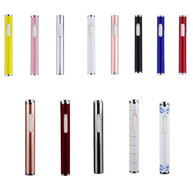 

Electronic Cigarette Lighter USB Metal Rechargeable Windproof Flameless Electric Lighters Plasma Cigar Portable Lighter Gift