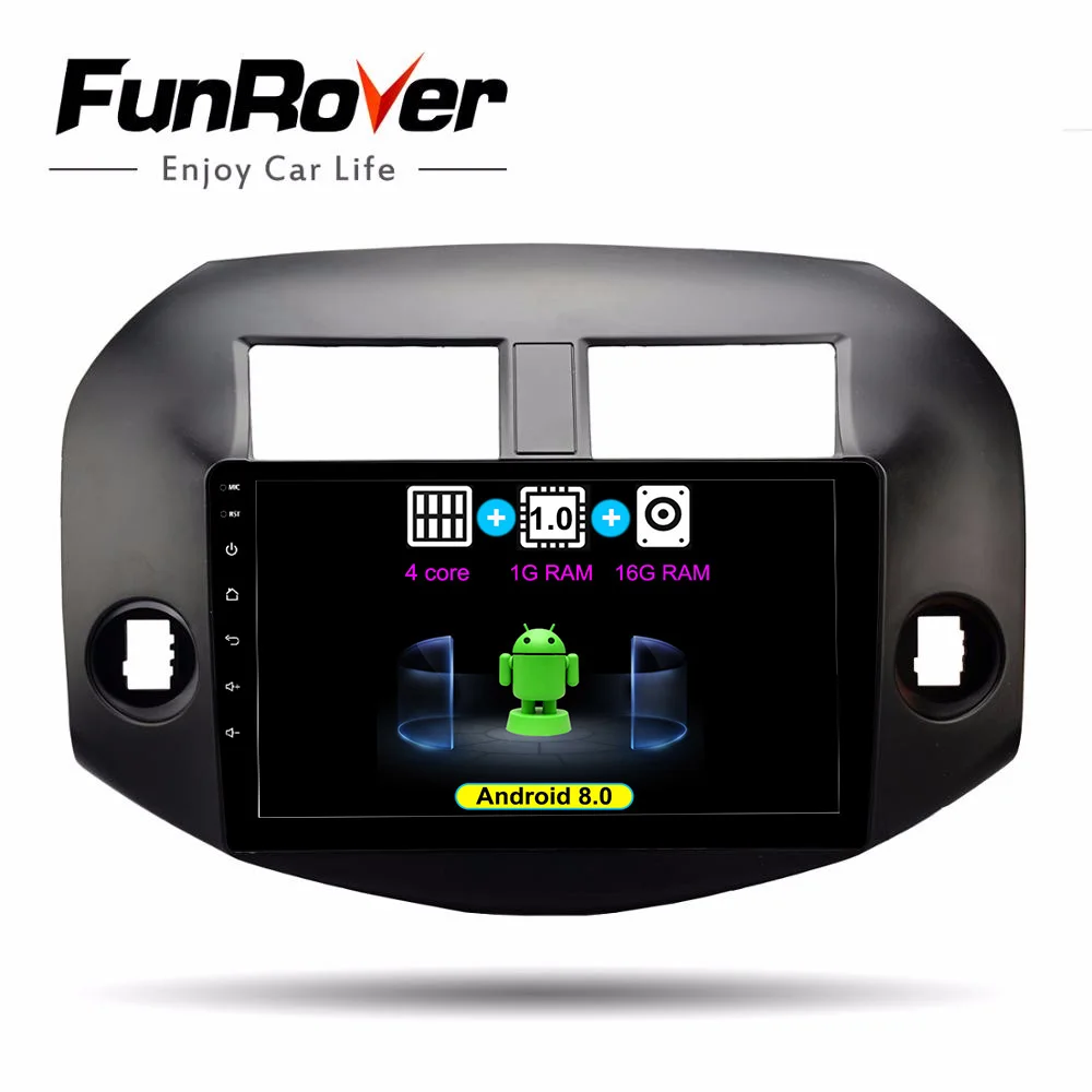 

FUNROVER Android 8.0 2 din car radio Multimedia player For Toyota RAV4 2005-2013 car dvd gps navigation navi stereo WIFI RDS BT