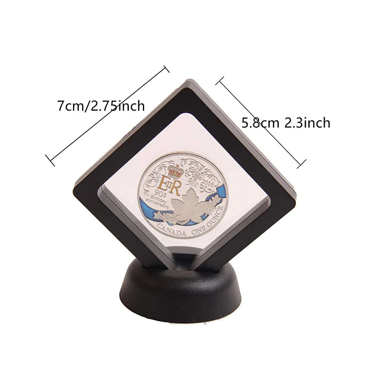  Coin Display Box - Set of 10 3D Floating Frame Display Holder with Stands for Challenge Coins AA Me