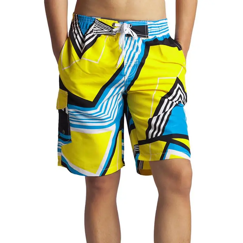 Популярные летние мужские пляжные шорты с принтом в стиле пэчворк быстросохнущая одежда для плавания купальный костюм Плавки пляжная одежда спортивные короткие штаны