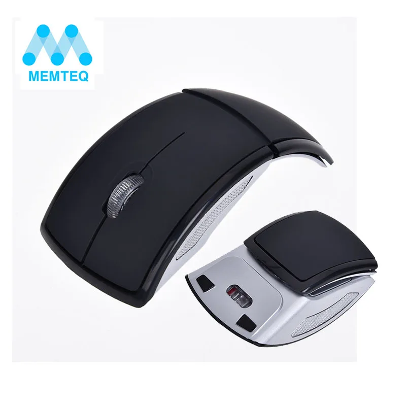 

MEMTEQ 2.4Ghz Wireless Foldable Mouse Fold 1200DPI Arc Optical Computer Mouse USB Receiver Gaming Mice for Desktop Laptop PC