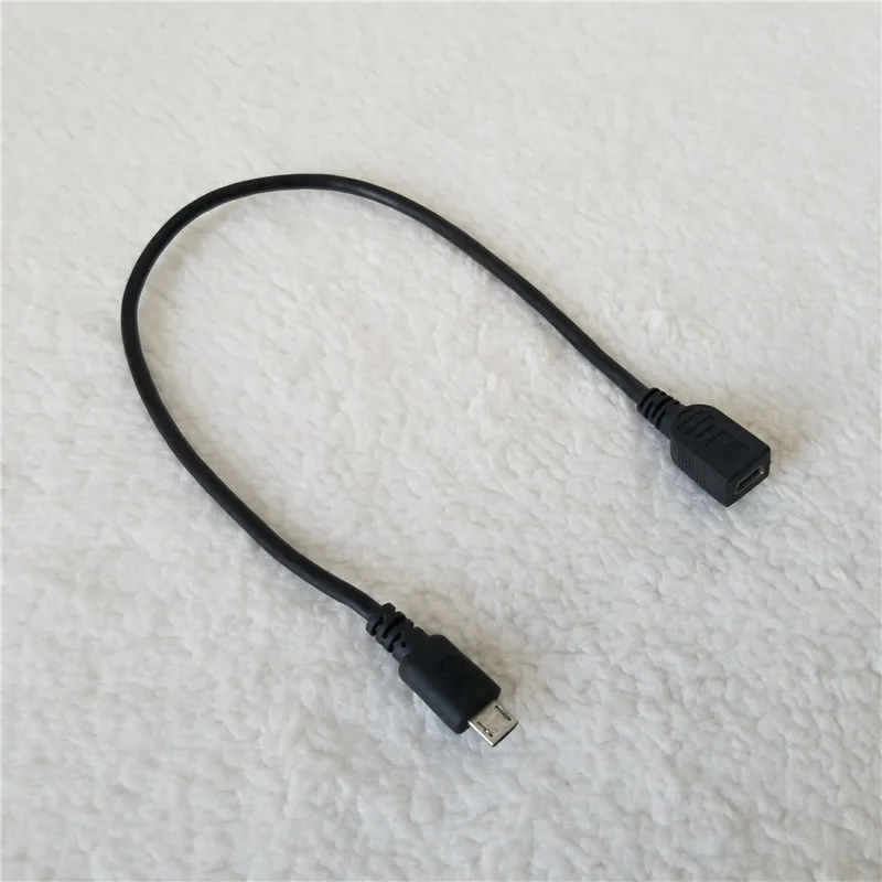 

Micro USB to Mini USB Cable Data Transfer Extension Wire 5Pin Male to Female Adatper For Android Phone Black 25cm