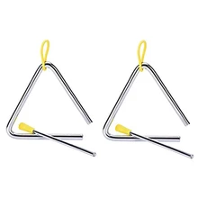 New 2 Pack 6 inch Music Triangle-Instrument Set with Striker for kids