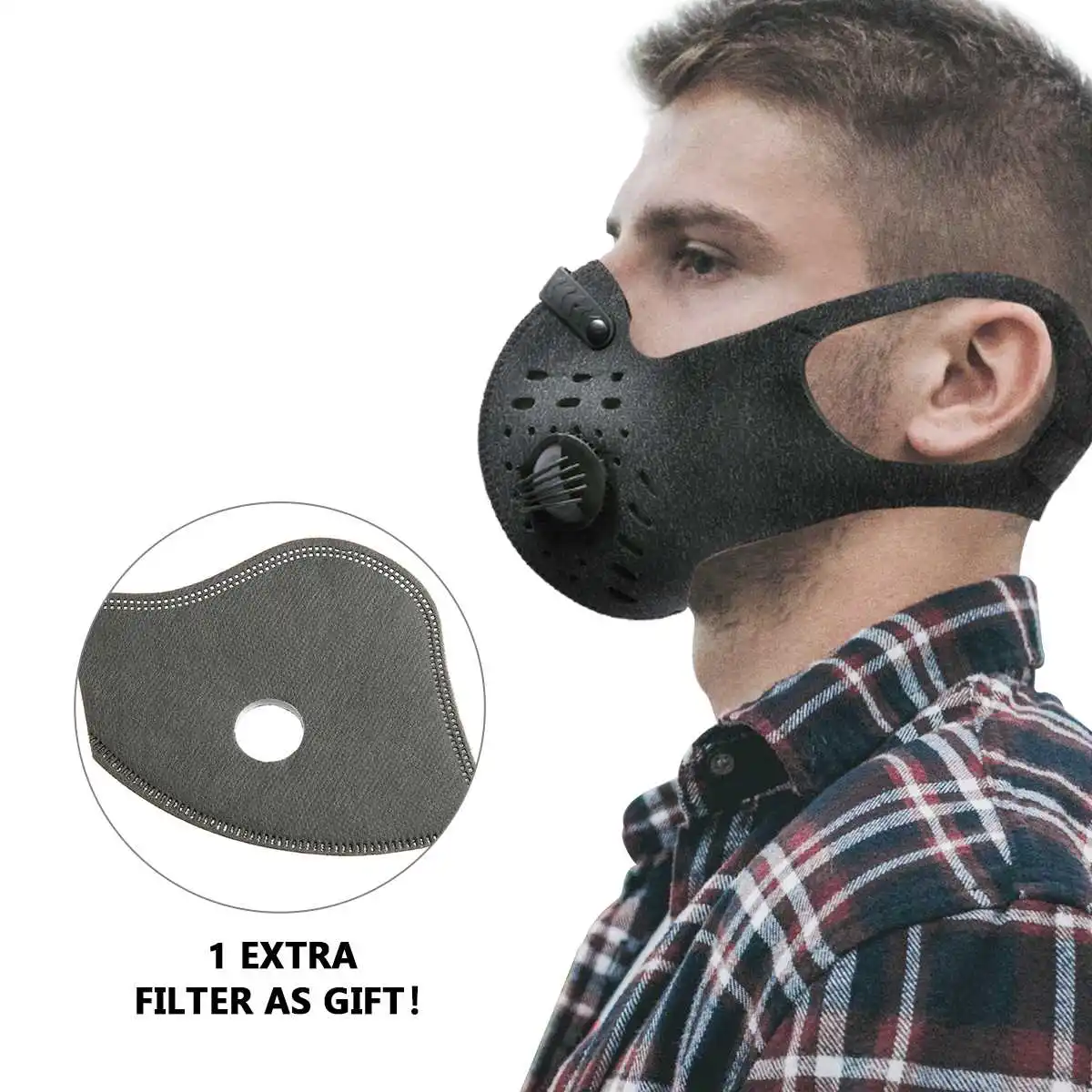 

Men Women Anti Dust Masks Anti PM2.5 Pollution Face Mouth Mask Black Breathable Valve Mask Filter 3D Health Mouth Cover Tool