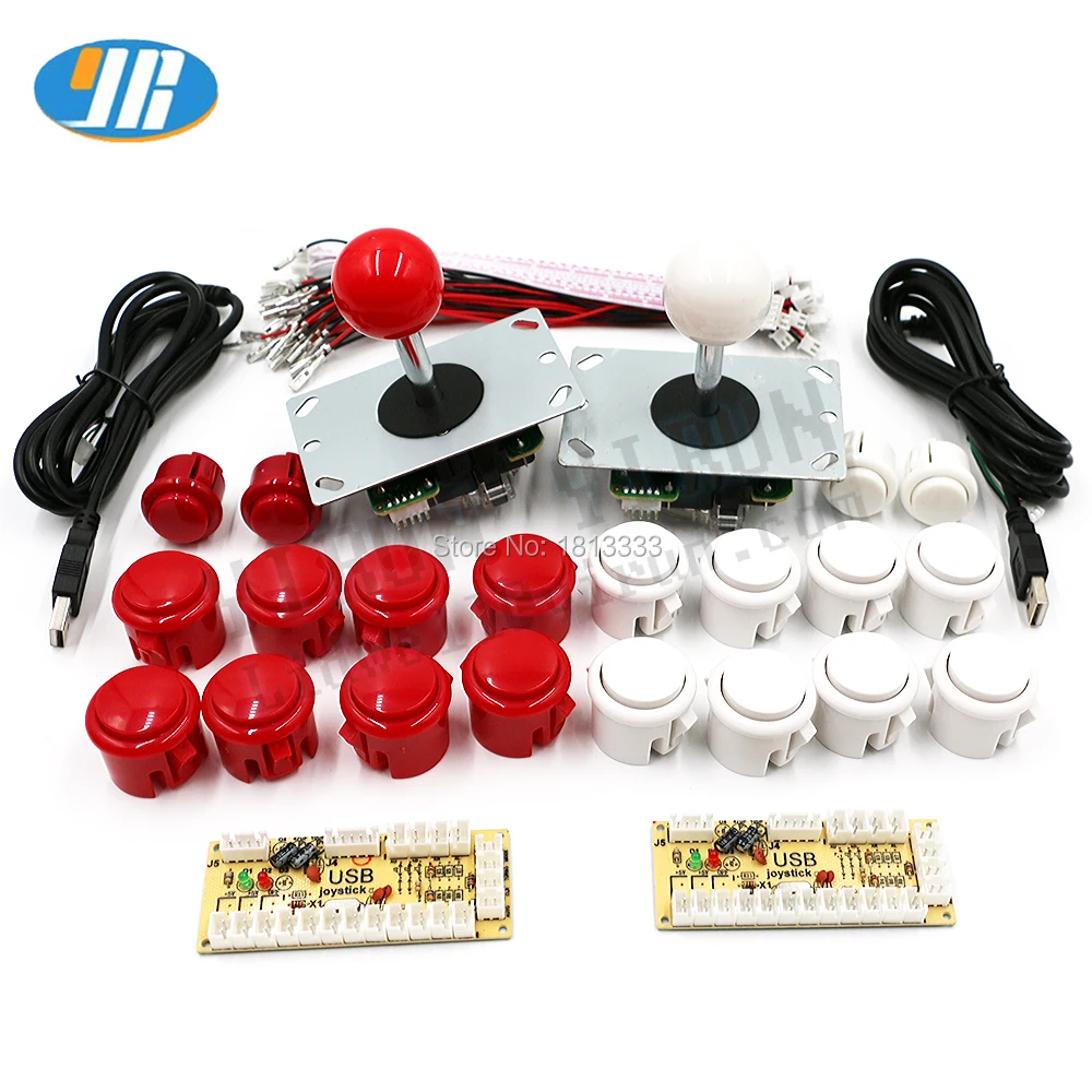 

Diy Arcade Game Kit SANWA Arcade Joystick DIY Kit PC & Raspberry Pi USB Encoder 30MM & 24MM Push Button