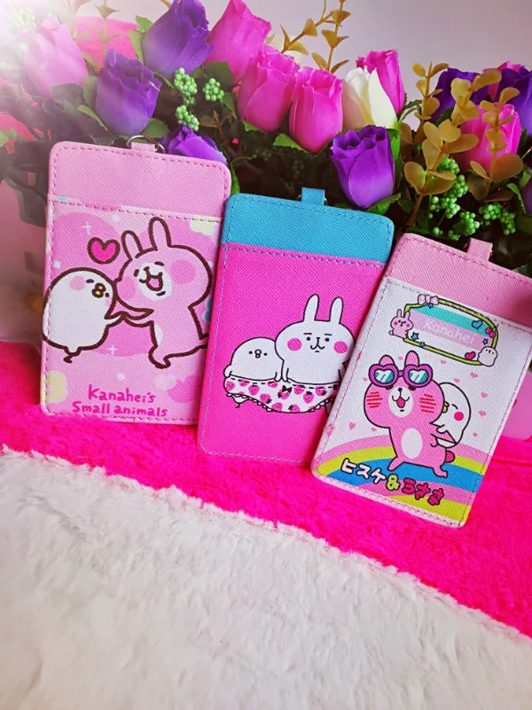 

IVYYE 1PCS Kanahei Rabbit Anime Plush Card Holder PU Cartoon Credit ID Bags Coin Bus Card Wallet Kid Girls Gifts New
