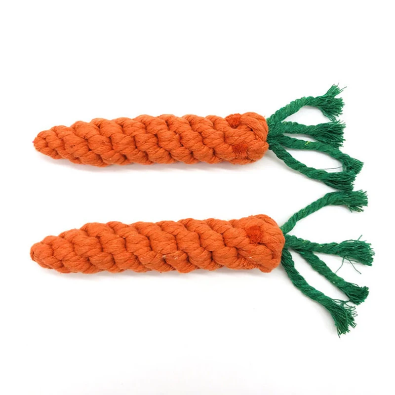 1 pcs Carrot Shaped Knot Ropes Pet Dog Toys Chew Cat Toy Safe Toys for
