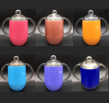 

10pcs 12oz pacifier Egg Cups Wine Tumbler Wine Glass Double Wall Stainless Steel Vacuum Insulated coffee Mups with pacifier Lids