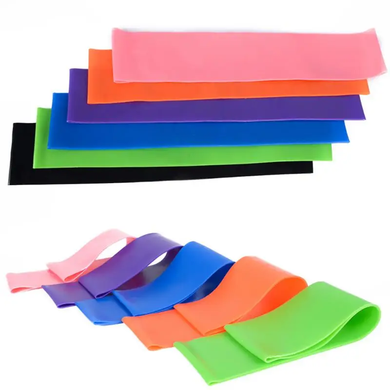 6 Colors Yoga Resistance Rubber Bands Indoor Outdoor Fitness Equipment