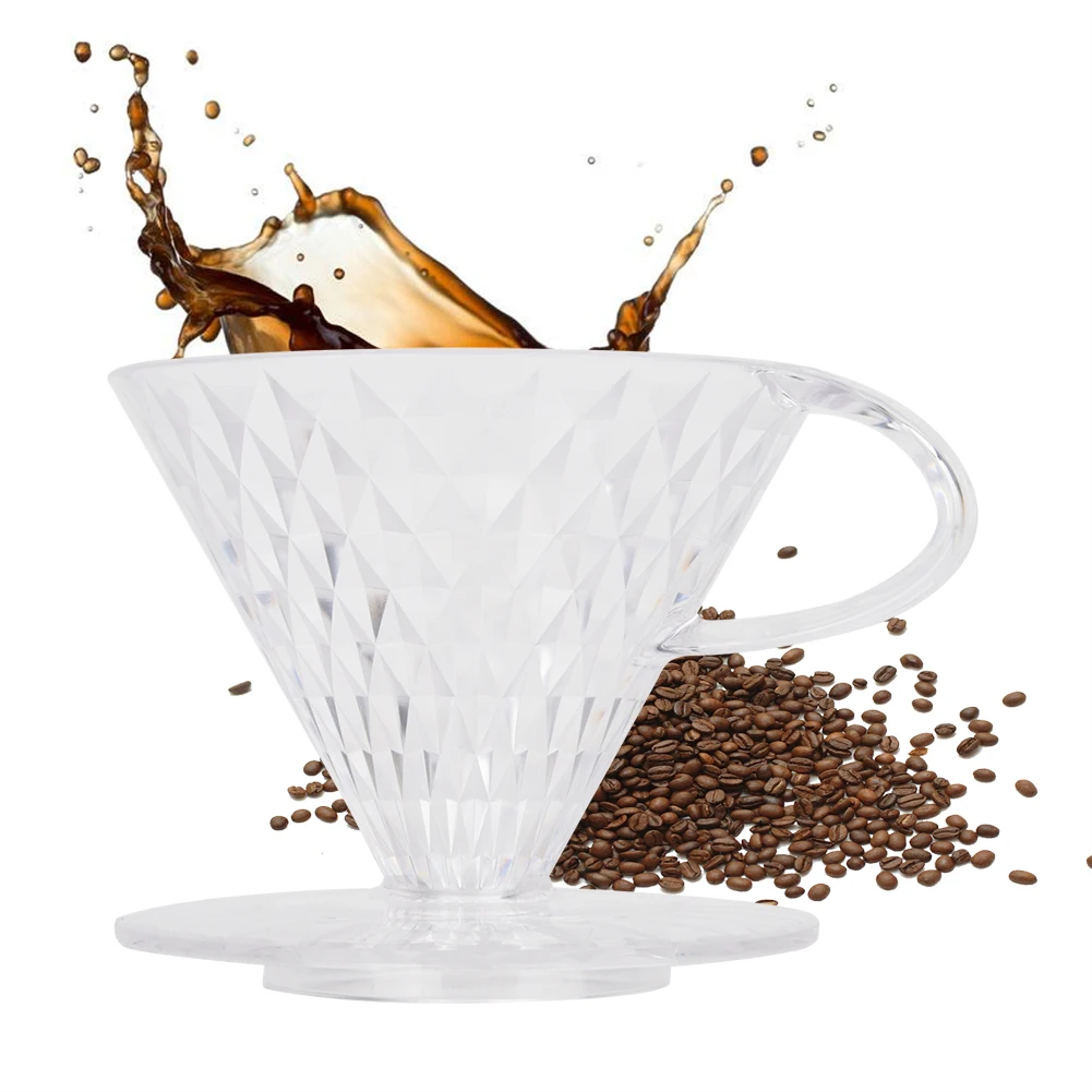 Coffee Filter Cup V60 Hand-Washed Coffee Drip Filter Cup Crystal Shape Drip Cup Brewing Cup Coffee Matching Utensils Transparent Coffee Filter Cup V60 Hand-Washed Coffee Drip Filter Cup Crystal Shape Drip Cup Brewing Cup Coffee Matching Utensils Transparent