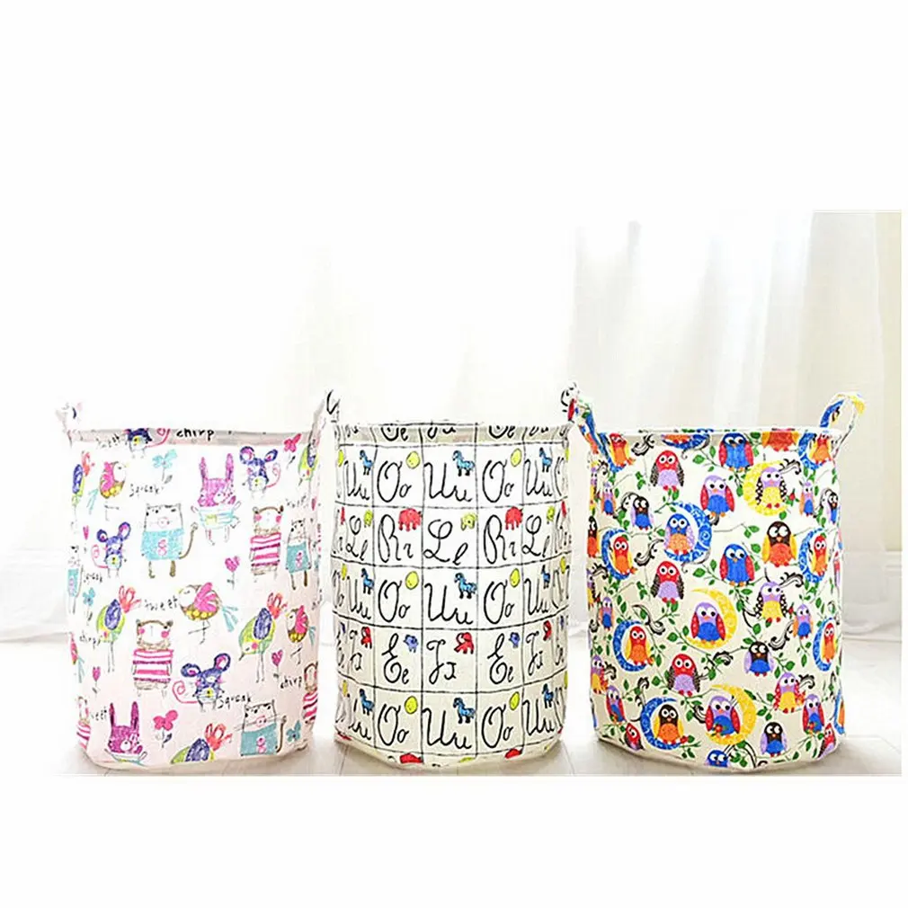المعتاد الكتان والقطن النسيج للطي الحضانة سلة الغسيل دلو اسطواني الخيش قماش سلة التخزين