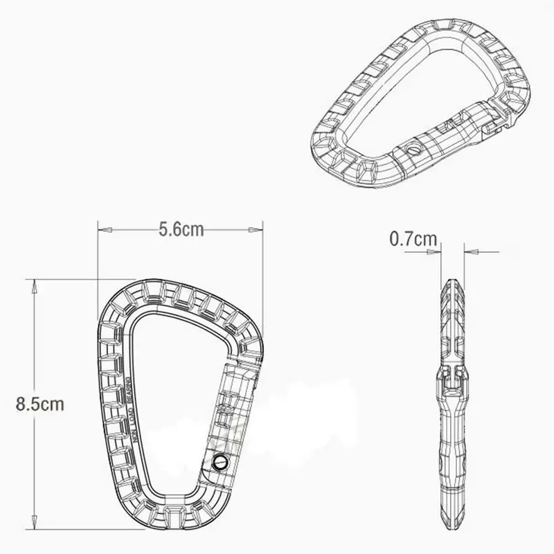 الفولاذ المقاوم للصدأ تسلق مشبك مفتاح سلسلة شنقا قفازات إلغاء سماعات Carabiners في الهواء الطلق التخييم التنزه اكسسوارات