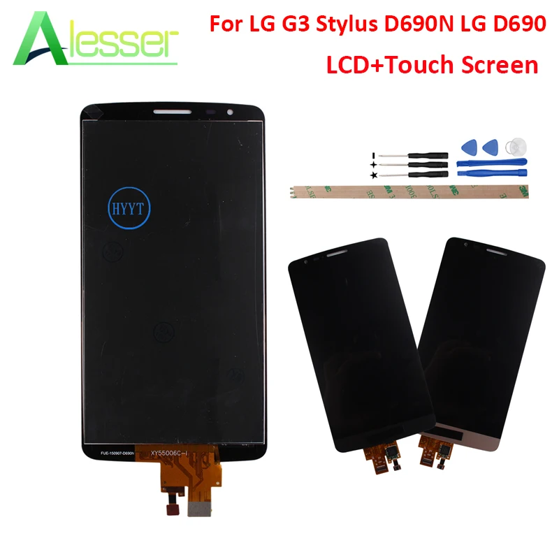 

Alesser For LG G3 Stylus D690N LG D690 LCD Display And Touch Screen Screen Digitizer Replacement For LG G3 Stylus LG D690 +Tools
