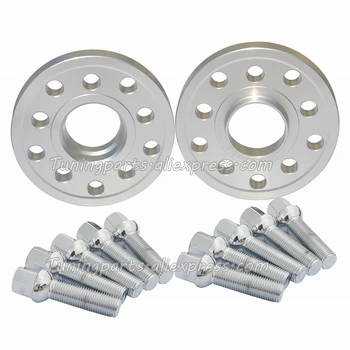 

2PC PCD 5X112 5x100 CB 57.1 Thick 20mm Aluminum 6061T6 Forged Alloy Auto Wheel Spacer Adapter With 10 Ball Seat Lug Bolt