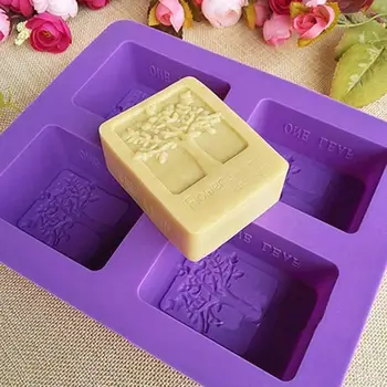

4 Compartments Tree Soap Mold DIY Handmade Soap Mould Handmade Cooling Soap Mold