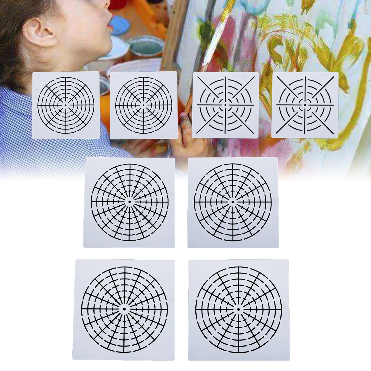 

8pcs Mandala Stencils Dotting Painting Stencils Models DIY Stone Painting Template for DIY Wood Canvas Rocks Fabric Wall Art