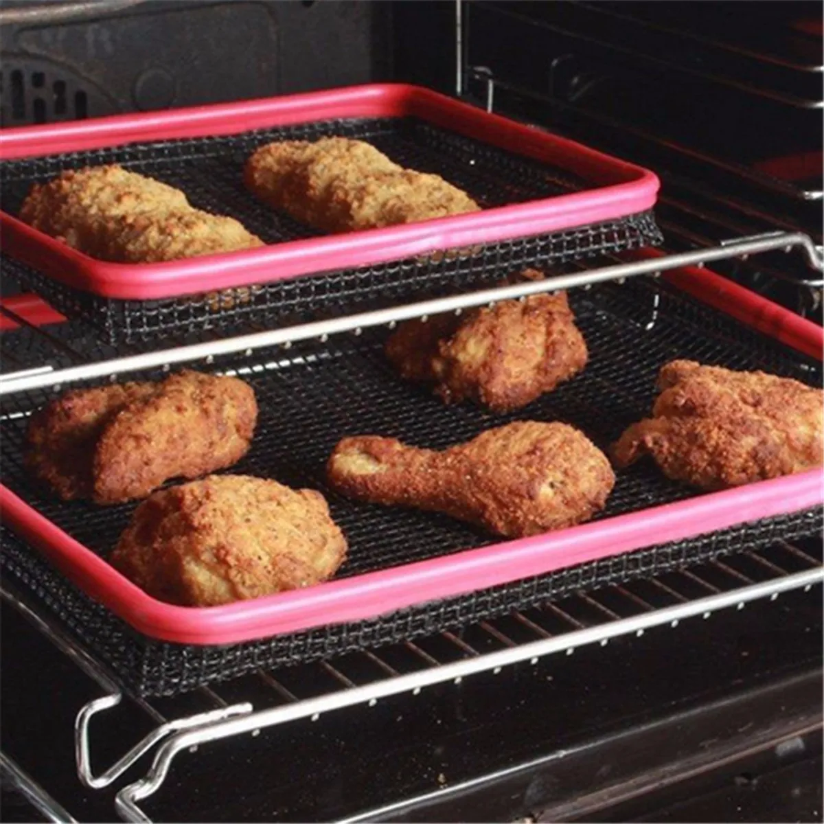 Многоразовая антипригарная сетчатая корзина для выпечки в духовке сковорода