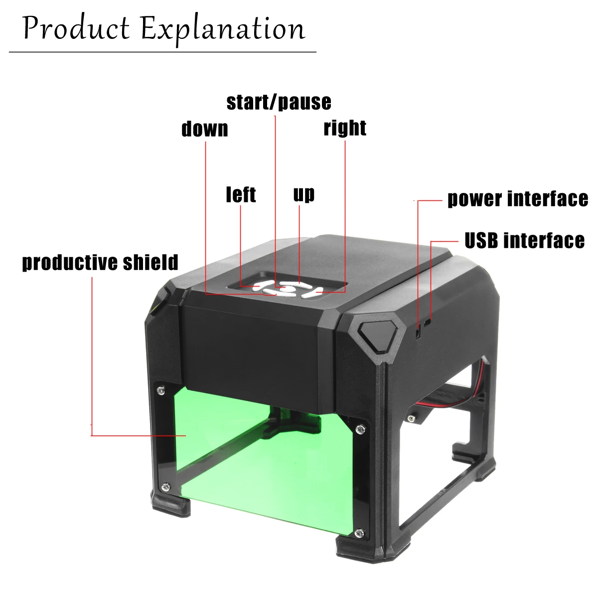  Mini USB 3000mW CNC máquina de grabado láser 110V220V DIY grabador casero escritorio madera enrutad