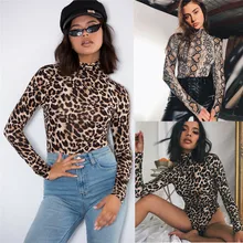 Body Sexy de piel de serpiente para mujer, Bodi de cuello alto de Coral, mono ceñido de terciopelo, mono con estampado de leopardo, ropa para discoteca, Tops