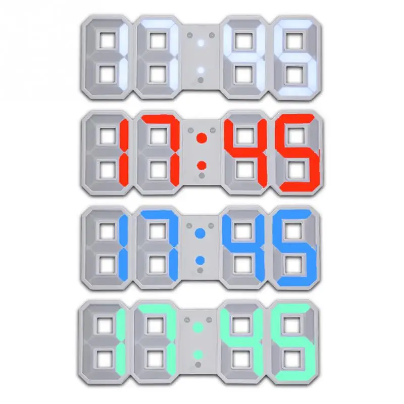 

Big Sale 3D LED Digital Wall Clock Alarm Snooze Function 12h/24h Display Multi-Function Large