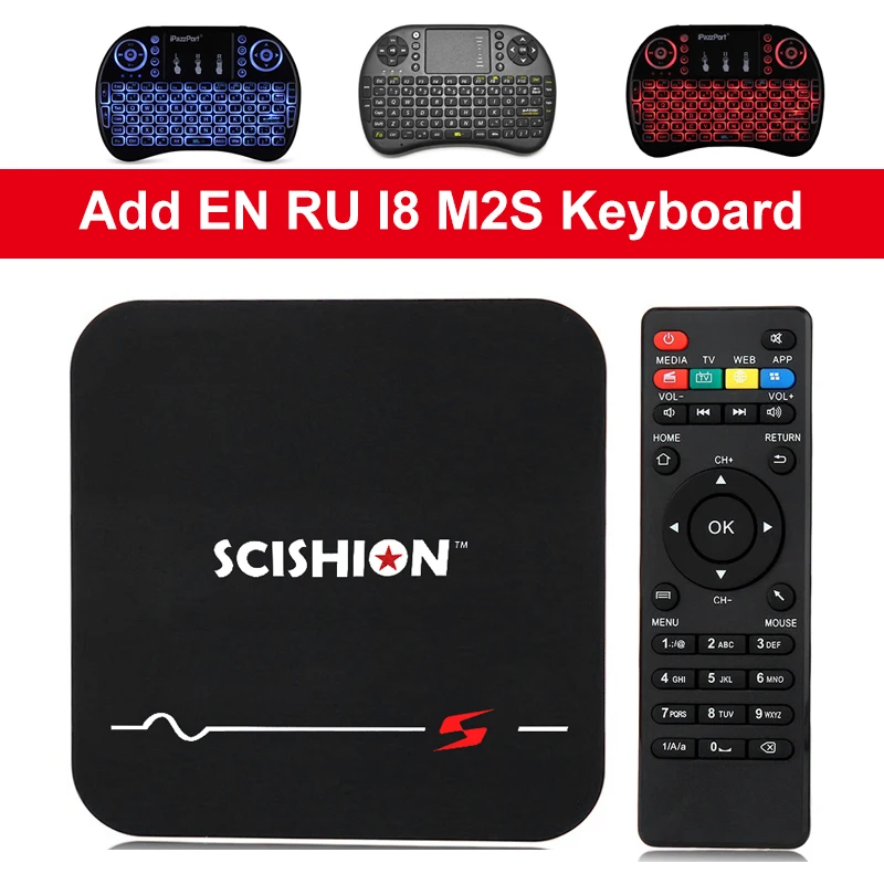 Scishion Модель S Smart TV Box Android 8 1 Mali 400 телеприставка 2 ГБ/16 ГБ RK3229 4G WiFi 100 Мбит/с 4K ТВ