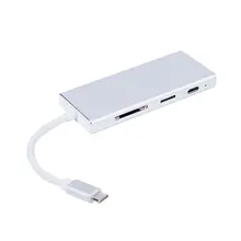 USB C концентратор, 7 в 1 USB C адаптер(PD) порт питания, К 4 к HDMI порт, Micro-SD/SD кардридер, 3 порта USB 3,0, Mutil порты Com