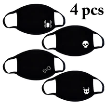Лидер продаж, 4 шт., хлопковые маски для рта, противопылевые, креативные, модные, женские, мужские, зимние, теплые, намордник, полумаска для лица, дропшиппинг