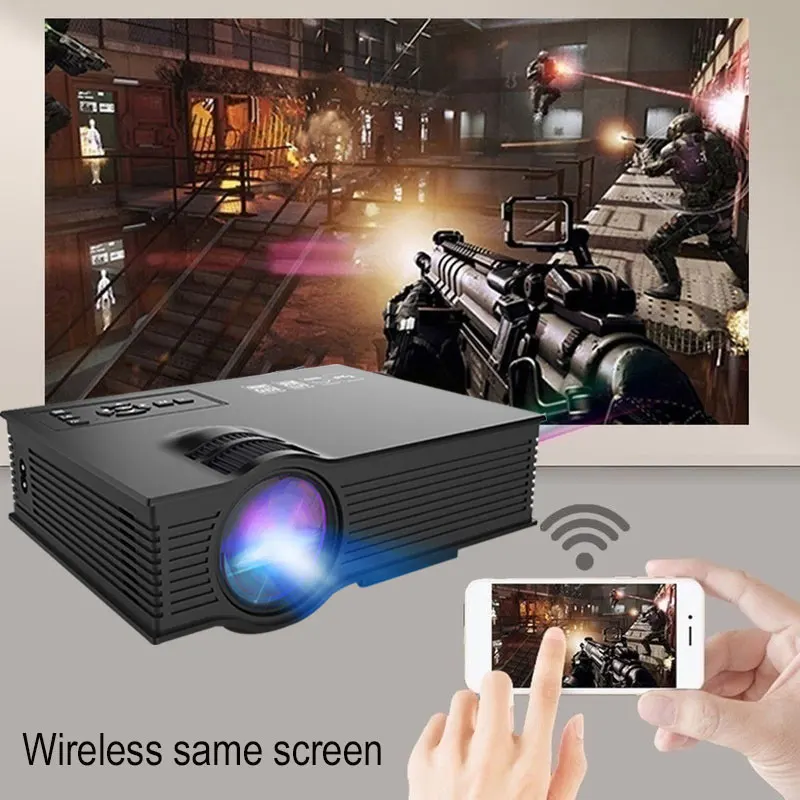 Uc68 театр мультимедийный проектор 80 Ansi Hd 1080P видео встроенный Hifi Динамик для