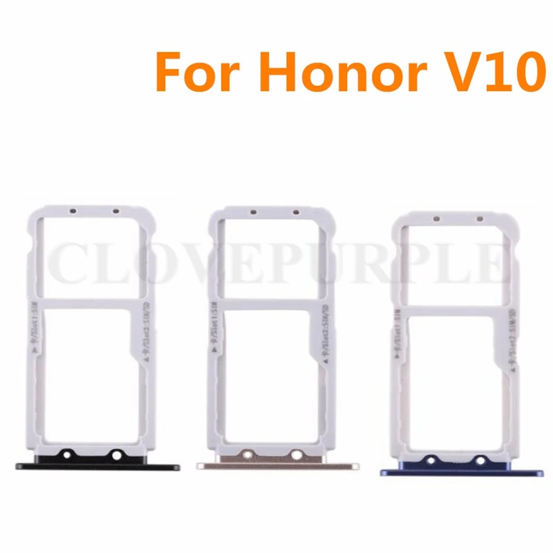 

10pcs/lot SIM Card Tray For Huawei Honor V10 Slot Holder Adapter for Huawei Honor View 10 Replacement Parts