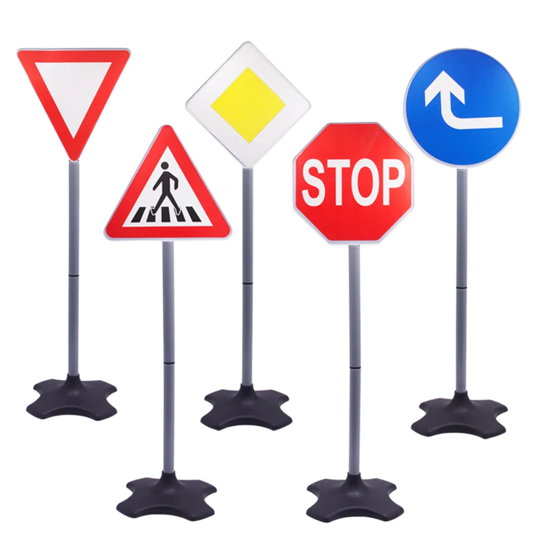 

5Pcs 84cm Traffic Sign Kit Street Signs Playset Kids Learning Traffic Signs Knowledge Toys Children Educational Toy Set For Kids