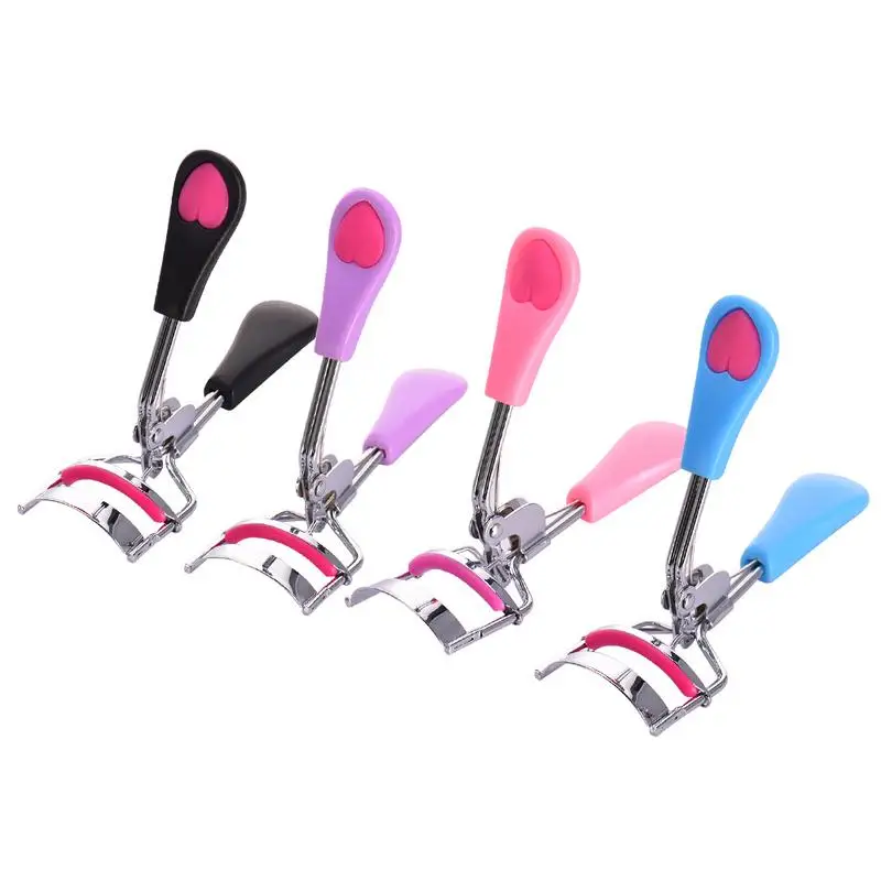 

Make Up Tool - Silicone Eyelash Curler Heart-shaped Pattern Handle Eyelash Curler Cosmetics Eyelash Curling Tool