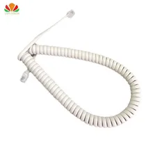 Белый 85 см длинный телефонный шнур выпрямить 5 м Микрофон приемник линии RJ22 4P4C разъем медный провод Телефон кривой кабель телефонной трубки