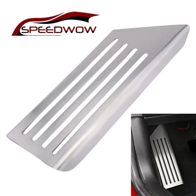 

SPEEDWOW Stainless Steel Car Footrest Pedal Plate Cover Trim Non-Slip Foot Rest Pedal Cover For Tesla Model 3 2017 2018 LHD