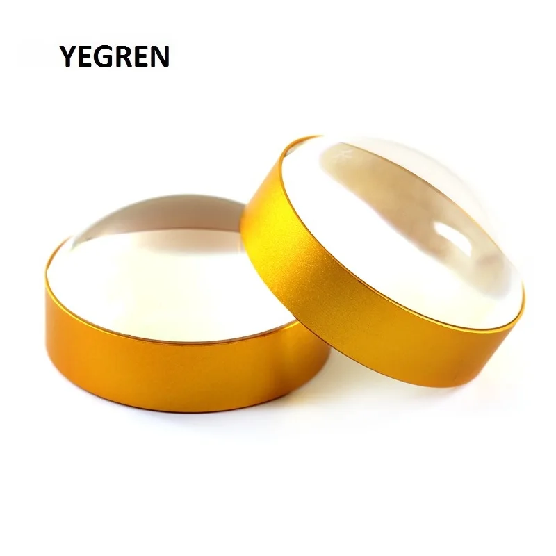 Paperweight Magnifying Glass Desktop Domed Magnifier with Golden Frame Glass Lens Reading Newspaper Maps Books 50mm 60mm 75mm