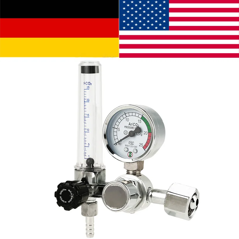 1pc Argon CO2 Gas Pressure Flow Meter Regulator High Quality Metal MIG
