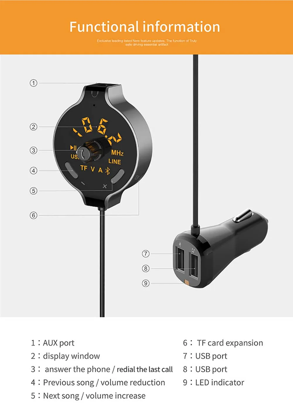 Автомобильный MP3-плеер Bluetooth Hands-автомобильное зарядное устройство для телефона/IPad шустро через интерфейс USB