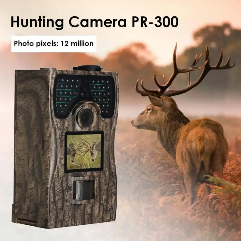 

PR-300 Hunting Traps Camera HD 1080P 12MP PIR IR Night Vision Camcorder Supporting PIR Sensitivity Regulation Support 1-3 photos
