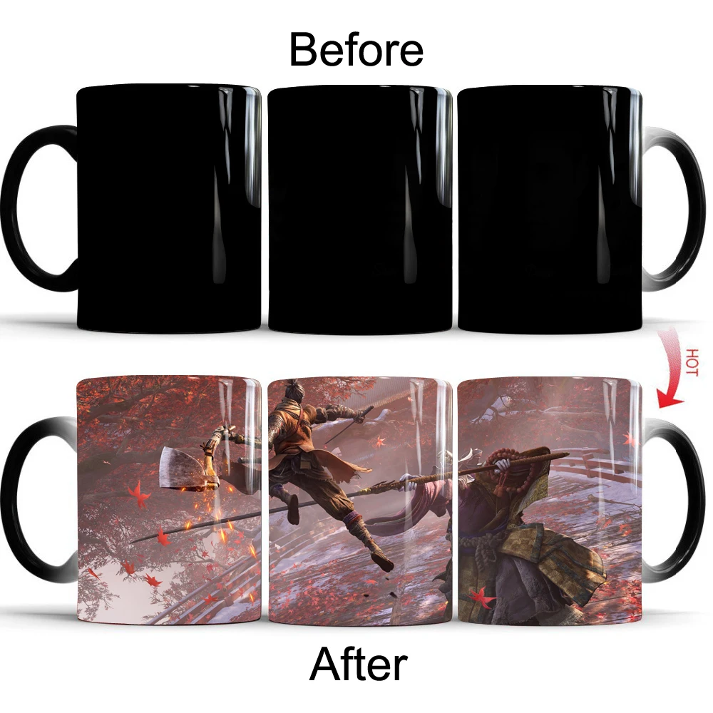 

SEKIRO Shadows Die Twice Magic Ceramic Coffee Mugs Hot Drink Cup Color Changing Mug Tea Cup Gift