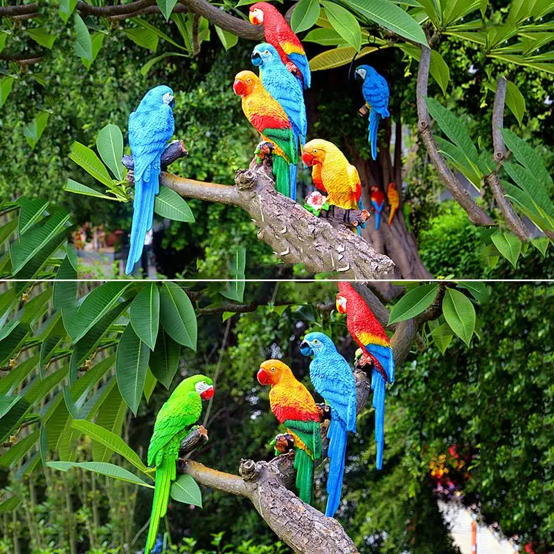 

Simulation Resin Parrot And Owl Home Decoration Handicrafts, Creative Animal Bird Model, Garden And Wedding Decoration Gift